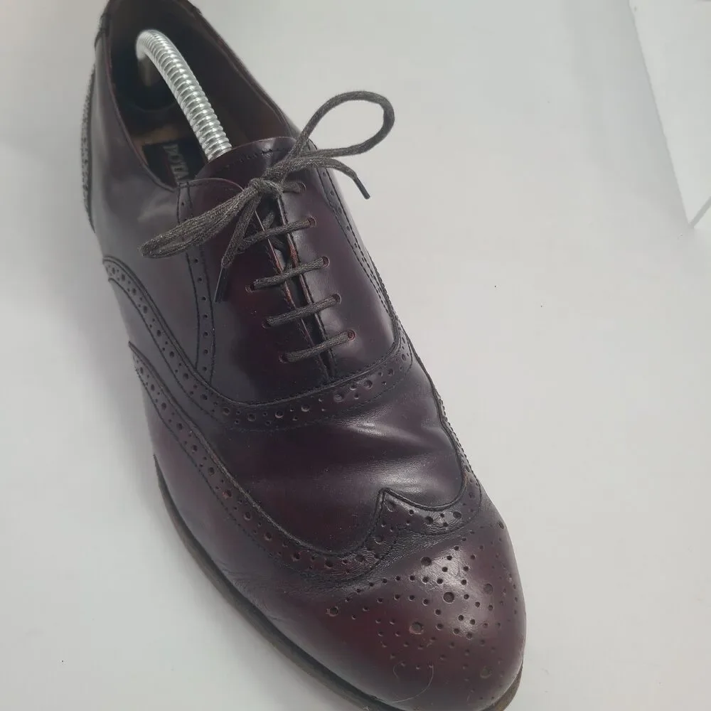Botany 500 Leather Wing Tip Dress Shoes US Size 10W Burgundy